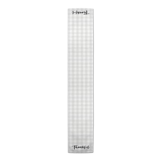 72" Brown Plaid Thankful Poly Twill Table Runner